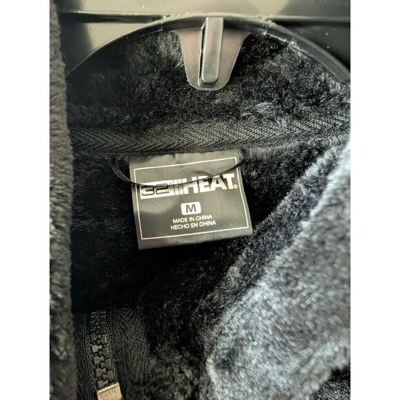32 Degrees Jacket Womens Medium Black Heat Plush Faux Fur Super Soft Full Zip - Picture 2 of 4